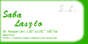 saba laszlo business card